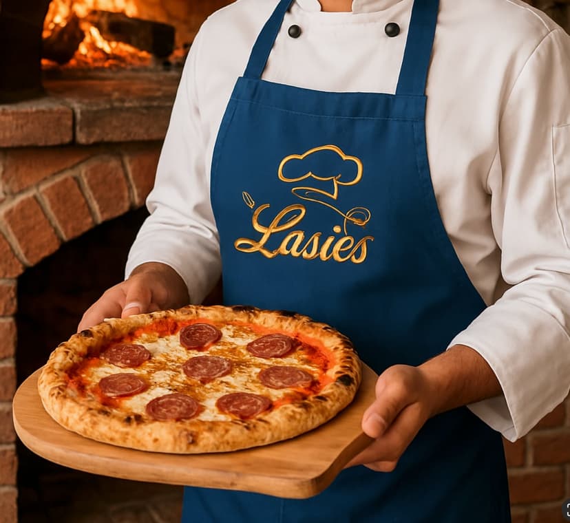 Pizza Chef with fresh pizza
